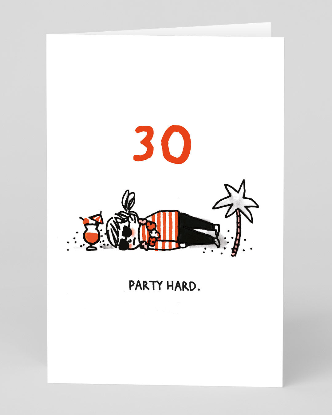 Personalised Party Hard 30th Birthday Card